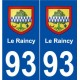 93 Le Raincy blason autocollant plaque stickers ville