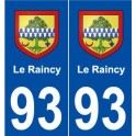 93 Le Raincy blason autocollant plaque stickers ville