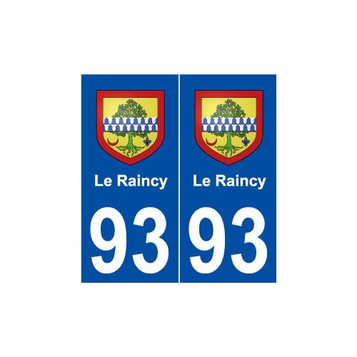 93 Le Raincy blason autocollant plaque stickers ville