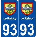 93 Le Raincy blason autocollant plaque stickers ville