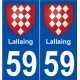 59 Lallaing blason autocollant plaque stickers ville