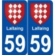 59 Lallaing blason autocollant plaque stickers ville