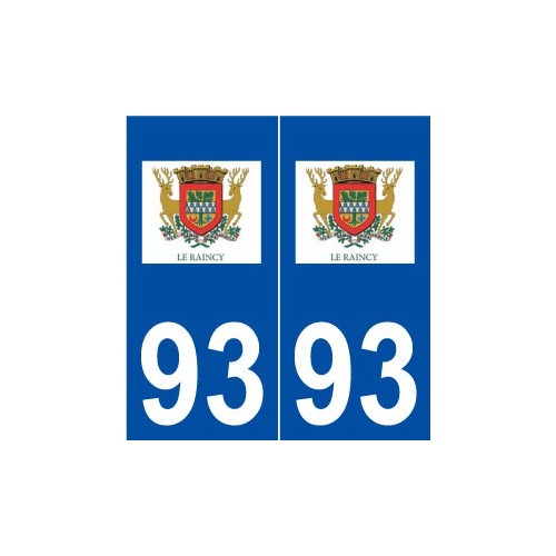 93 Le Raincy logo autocollant plaque stickers ville