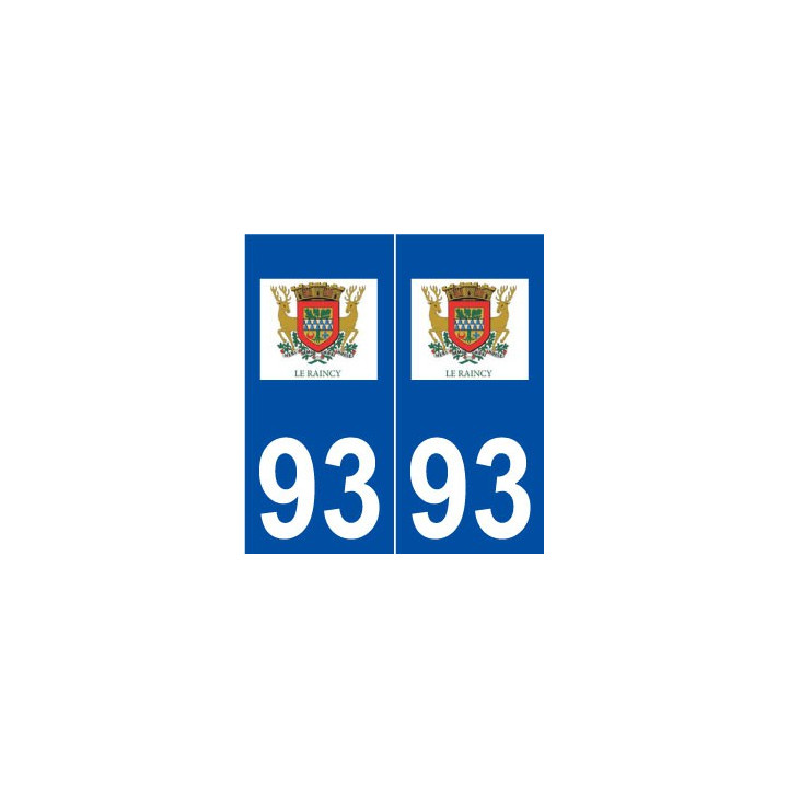 93 Le Raincy logo autocollant plaque stickers ville