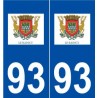 93 Le Raincy logo autocollant plaque stickers ville
