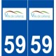 59 Lallaing logo autocollant plaque stickers ville