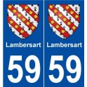 59 Lambersart escudo de armas de la etiqueta engomada de la placa de pegatinas de la ciudad