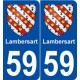 59 Lambersart blason autocollant plaque stickers ville