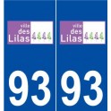 93 Lilas Autopartage logo autocollant plaque stickers ville