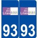 93 Lilas Autopartage logo autocollant plaque stickers ville