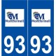 93 Montfermeil logo autocollant plaque stickers ville