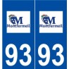 93 Montfermeil logo autocollant plaque stickers ville