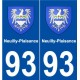 93 Neuilly-Plaisance blason autocollant plaque stickers ville