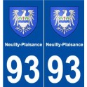 93 Neuilly-Plaisance blason autocollant plaque stickers ville