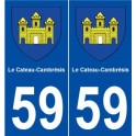 59 Le Cateau-Cambrésis blason autocollant plaque stickers ville