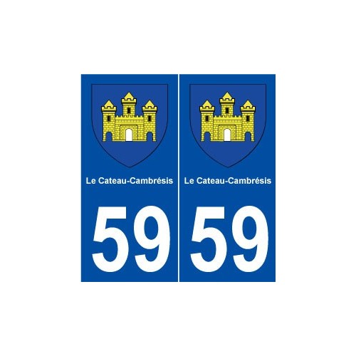 59 Le Cateau-Cambrésis blason autocollant plaque stickers ville