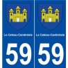 59 Le Cateau-Cambrésis blason autocollant plaque stickers ville
