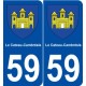 59 Le Cateau-Cambrésis blason autocollant plaque stickers ville