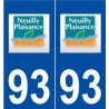 93 Neuilly-Plaisance logo autocollant plaque stickers ville
