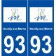 93 Neuilly-sur-Marne logo autocollant plaque stickers ville