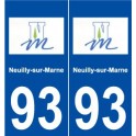 93 Neuilly-sur-Marne logo autocollant plaque stickers ville