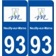 93 Neuilly-sur-Marne logo autocollant plaque stickers ville