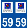 59 Le Quesnoy logo autocollant plaque stickers ville