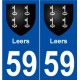 59 Leers blason autocollant plaque stickers ville