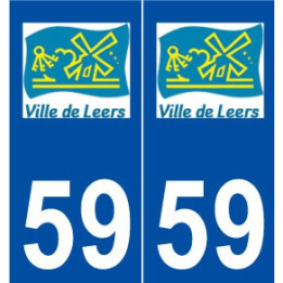 59 Leers logo autocollant plaque stickers ville
