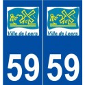 59 Leers logo autocollant plaque stickers ville