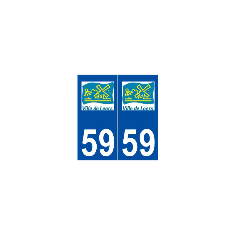 59 Leers logo autocollant plaque stickers ville