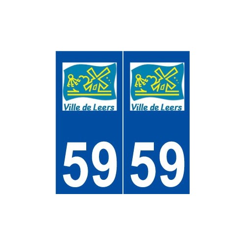 59 Leers logo autocollant plaque stickers ville