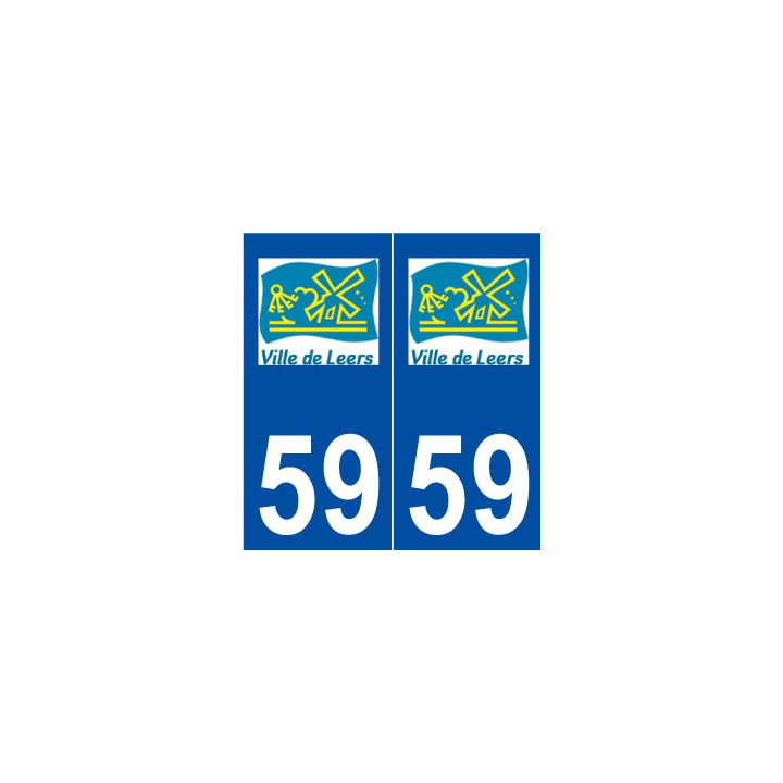 59 Leers logo autocollant plaque stickers ville