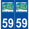 59 Leers logo autocollant plaque stickers ville