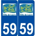 59 Leers logo autocollant plaque stickers ville