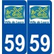 59 Leers logo autocollant plaque stickers ville