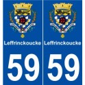 59 Leffrinckoucke blason autocollant plaque stickers ville
