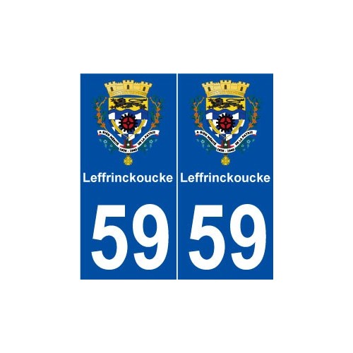 59 Leffrinckoucke blason autocollant plaque stickers ville