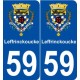 59 Leffrinckoucke blason autocollant plaque stickers ville