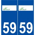 59 Leffrinckoucke logo autocollant plaque stickers ville