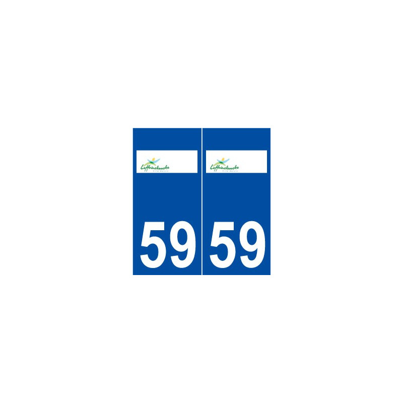 59 Leffrinckoucke logo autocollant plaque stickers ville
