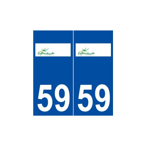 59 Leffrinckoucke logo autocollant plaque stickers ville