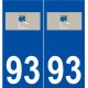 93 Romainville logo autocollant plaque stickers ville