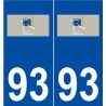 93 Romainville logo autocollant plaque stickers ville