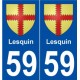 59 Lesquin blason autocollant plaque stickers ville