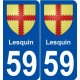 59 Lesquin blason autocollant plaque stickers ville