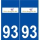 93 Rosny-sous-Bois logo autocollant plaque stickers ville