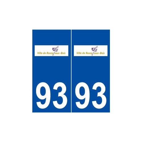 93 Rosny-sous-Bois logo autocollant plaque stickers ville