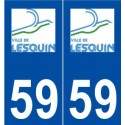 59 Lesquin logo autocollant plaque stickers ville