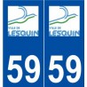 59 Lesquin logo autocollant plaque stickers ville